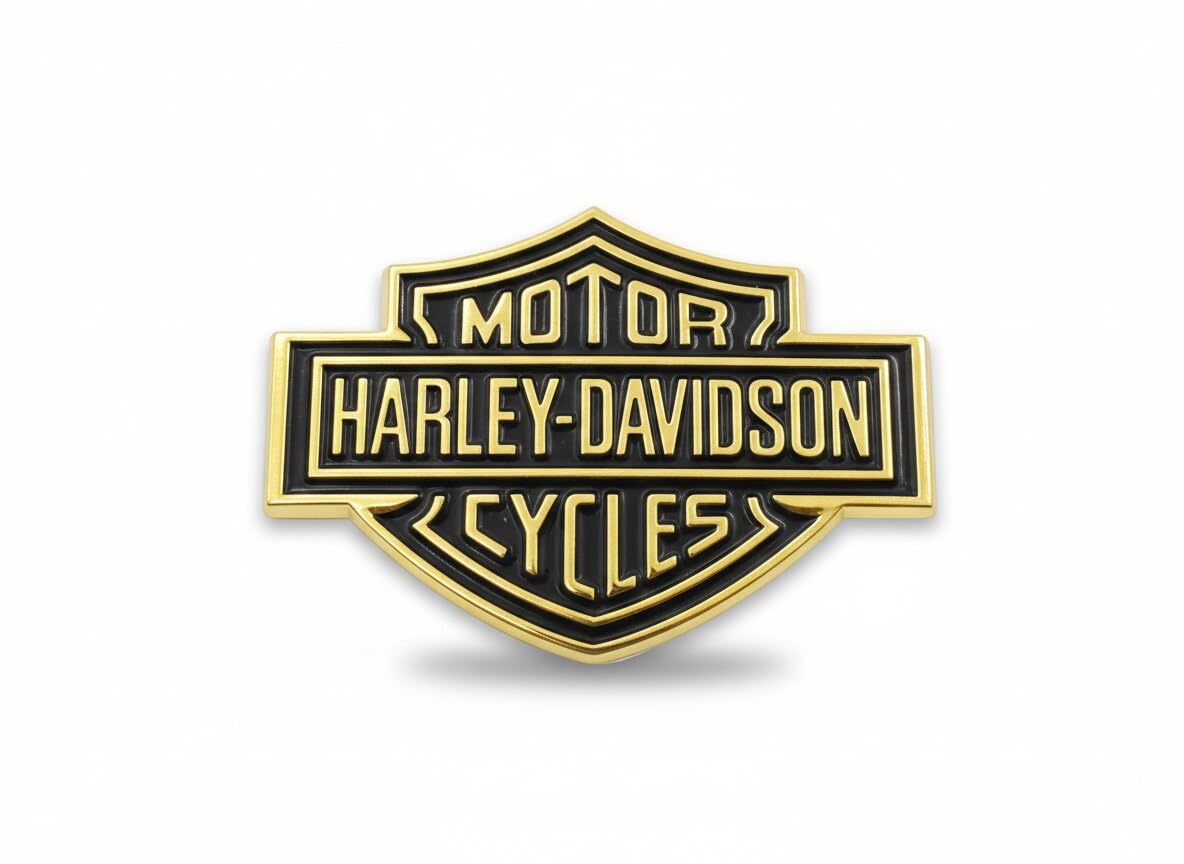 Bike 3D Metal Harley Car Sticker & Motorcycle Stickers 7 x 6.8 cm Harley Emblem Sticker Styling Accessories Decals (Golden) CBZ Xtreme