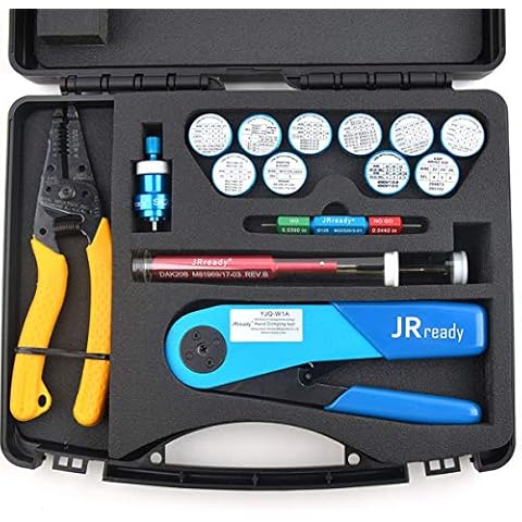 JRready ST1060 Tool Kit,YJQ-W1A Crimper/AFM8 Crimping Tool M22520/2-01&Ideal 45-416 Wrie Stripper&11 AFM8 Positioners&G125 Gauge&DAK20 DRK20B Installing Removal Tool Cover