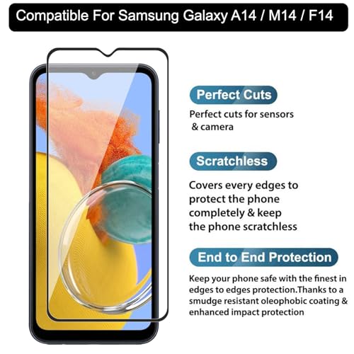 Image of Premium Tempered Glass for Samsung Galaxy A14 /M14 /F14 - HD Clarity, 9H Hardness, Easy Installation