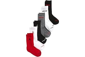 Boys 6-Pk. Crew Socks Shoe Size 3Y-5Y/Sock Size 7-9