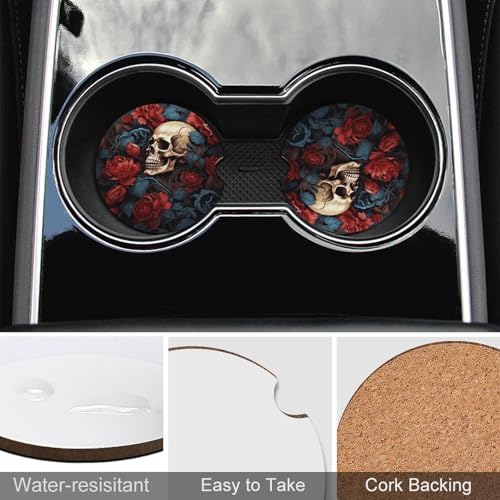 Portavasos para autos con diseño de calavera, 2 unidades miniatura 5