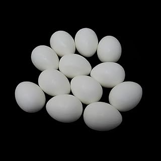Honbay 12PCS Solid Plastic Simulation Pigeon Eggs Mini Dummy Eggs Hatching Eggs for Pigeon Hatching