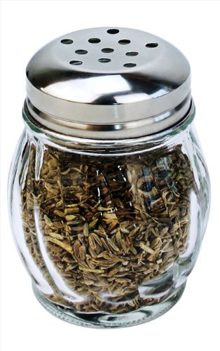 New Star Foodservice 22377 Glass Swirl Cheese Shaker with Stainless Steel Perforated Top, 6-Ounce, S - //coolthings.us