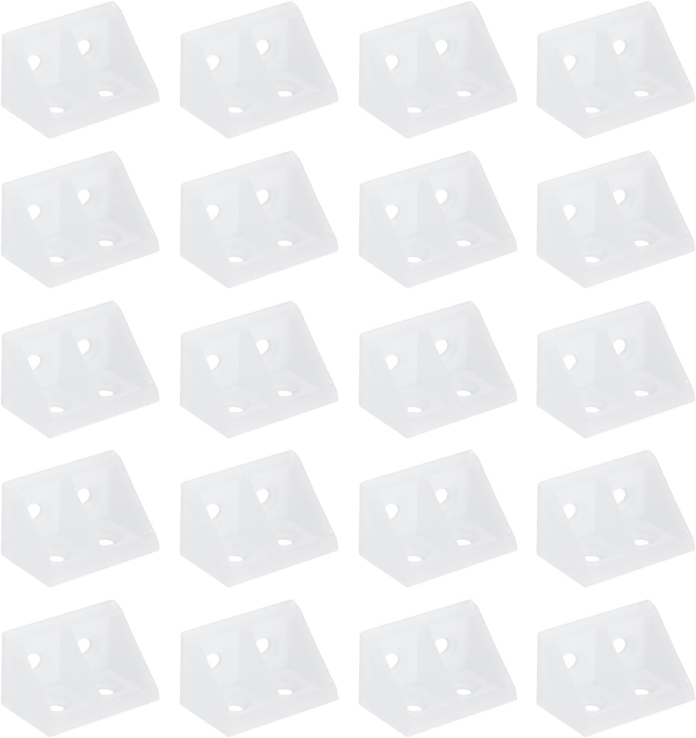 uxcell 20Pcs Plastic Corner Braces, 90 Degree Corner Bracket, Right Angle Corner Support Brace, Shelf Board Holder for Wood Furniture Cabinet Drawer Bookcase, Clear