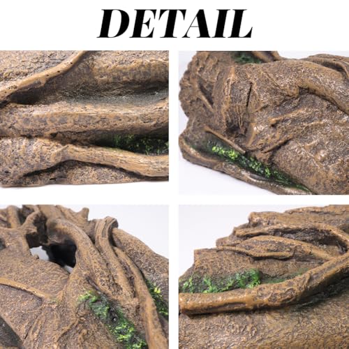 Image of Fish Tank Decorations XL 13.4 inch Large Bearded Dragon Tank Accessories Driftwood for Aquarium Natural Hollow Tree for Shrimp or Betta Fish Hideout Reptile Tank Accessories