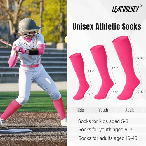 Image of LEACOOLKEY Baseball Belt and Socks Combo Set Adjustable Softball Socks and Elastic Belt for Youth and Adult