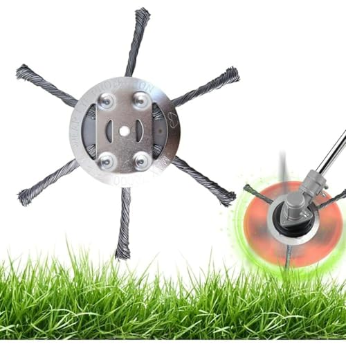 Spazzola per la rimozione delle erbacce per tagliaerbe, accessorio per decespugliatore con spazzola in filo resistente, pulisce giunti marciapiedi e pietre per pavimentazione, accessorio per