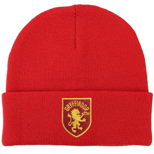 Gryffindor Simple Crest Knit Beanie - Unisex for Men and Women, Red