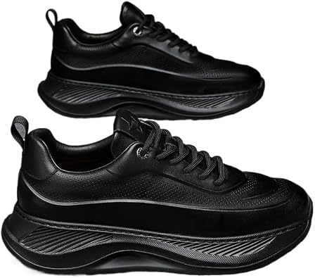 2025 Summer Mens Fashion Sneakers Durable Thick Sole Lace-Up Skateboard Shoes for All Seasons, Street Style Footwear