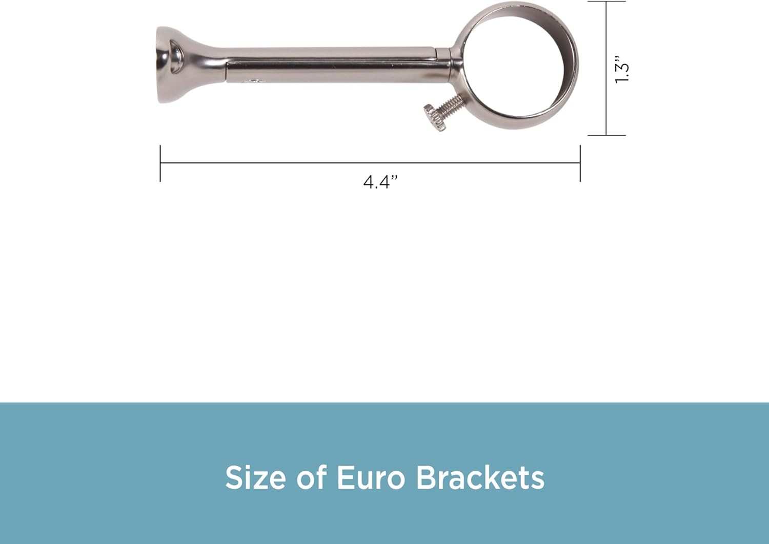 Kenney KNL85172 Universal Bracket for Ceiling, Wall or End Mounting, Satin Nickel, 2-Pack