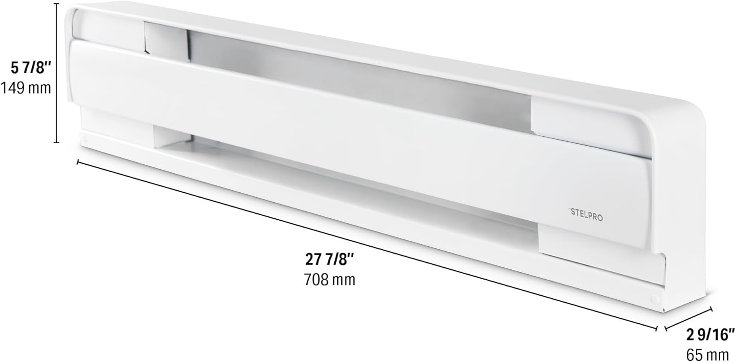 Stelpro B0502W B Series Baseboard Heater, 240/208 V, 50 sq-ft Heating Area, White