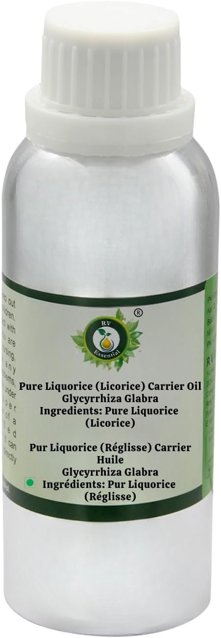 R V Essential Pure Liquorice (Licorice) Carrier Oil 300ml (10oz)- Glycyrrhiza Glabra (100% Pure and Natural)