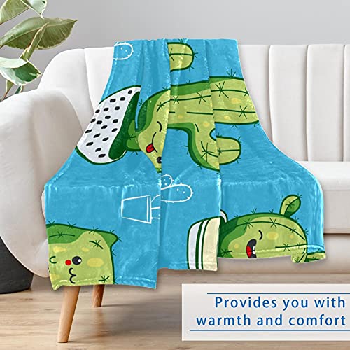 Couverture chaude 150x100 cm : plaid cactus à haute isolation thermique - 7