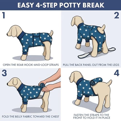 Image of Spark Paws Dog Recovery Suit - Surgical Onesie After Surgery, Male & Female | Full-Body & Belly Coverage Post Spay, Neuter or Abdominal Surgery - a Soft Cone Alternative. Breathable; Fits All Breeds