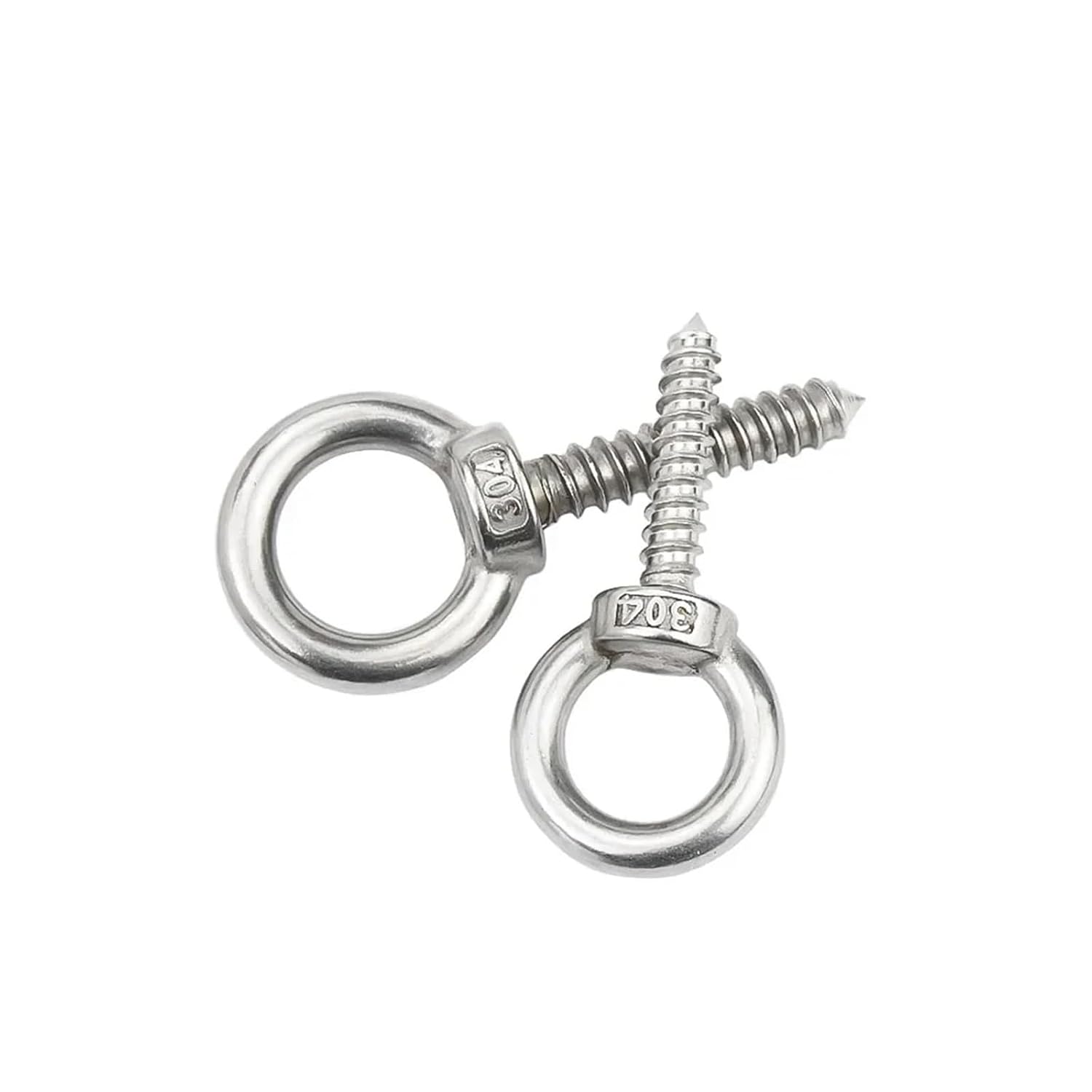1PCS 304 Stainless Steel Lifting Eye Round Ring Self Tapping Wood Screws M4 M5 M6 M8 M10 M12 Eyebolt Self Tapping(100mm,M6-1PCS)