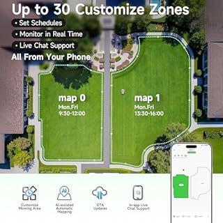 BESTMOW Robot Lawn Mower — 1.5 Acre Ultra Quiet Self Charging Robot Mower, Up to 4 inches Cutting Height, Robotic Lawn Mowers with RTK+4 Eye Vision, Mapping and Anti Theft tech, APP Control