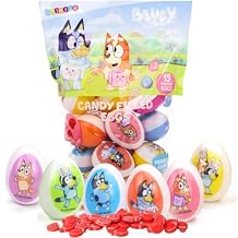 Galerie Bluey Plastic Easter Eggs, Red Hard Candy Pouches Inside, Great for Egg Hunts, 2.47 Ounces, 15 Count