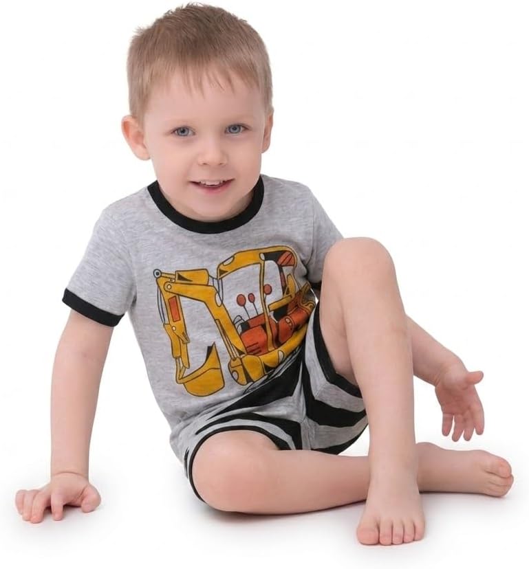 Boys Summer Pajamas Short Sleeve T-Shirts and Shorts Sleepwear Sets
