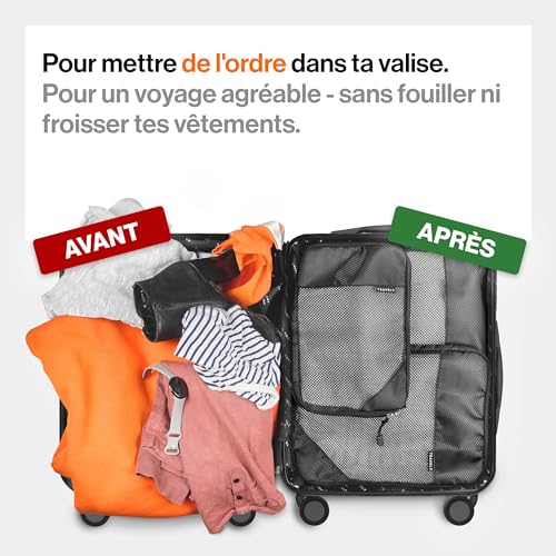 Sac de compression voyage TRAVELY : Set de 5 packing cubes pour valise - 4
