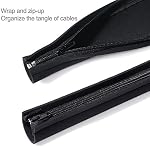 [4 Pack] JOTO Cable Management Sleeve, 19-20 Inch Cord Organizer System with Zipper for TV Computer Office Home Entertainment, Flexible Cable Sleeve Wrap Cover Wire Hider System -Black