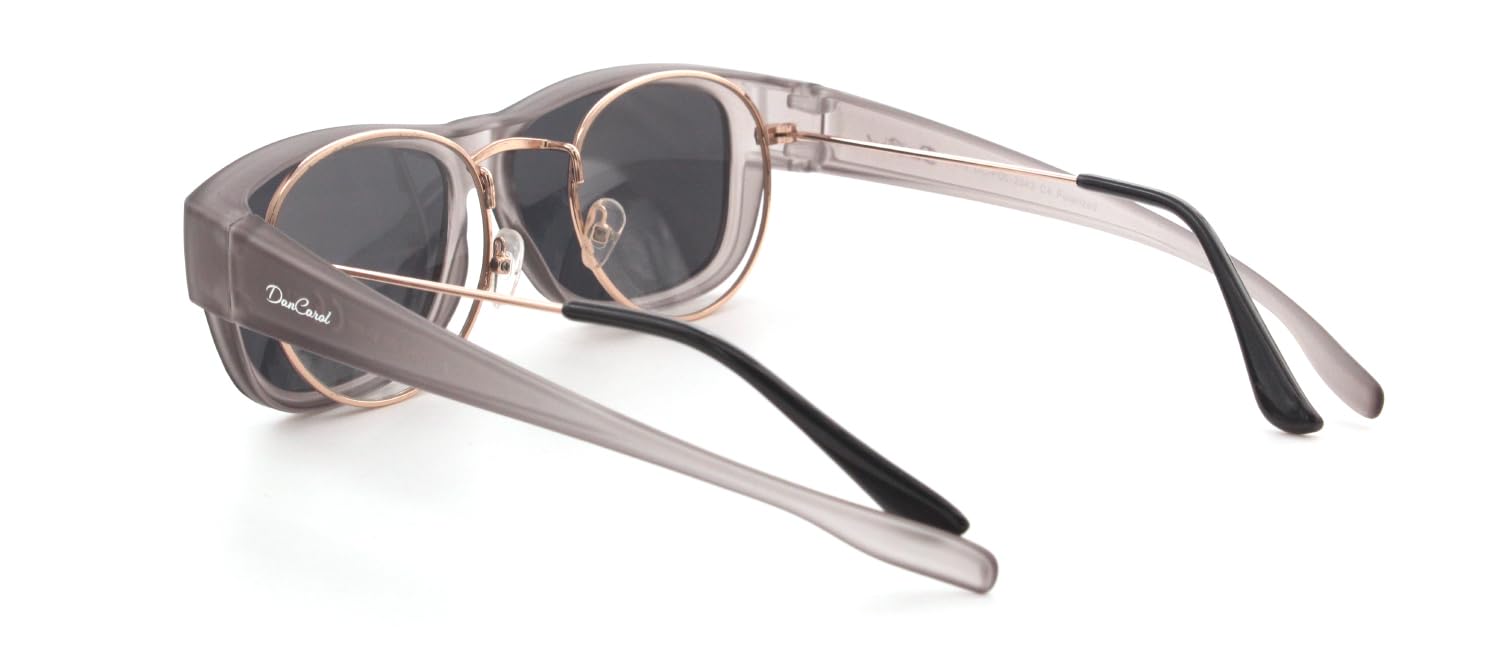 DanCarol DC-POL-2043-C7-Grau-(C4-)-Für Schmales Gesicht Die Überbrille, ideal für Brillenträger -mit Polarisierte Gläser