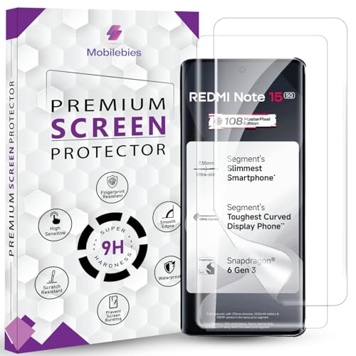 Image of 2 Pack Unbreakable Membrane Screen Protector Guard Compatible For Redmi Note 15 5G, 6.77 Inch | Hydrogel Membrane Ultra Smooth Touch, fingerprint working with installation kit and guide