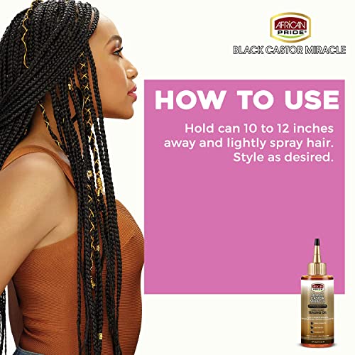 African Pride Black Castor Miracle Hair & Scalp Sealing Oil - Locks In Moisture & Soothes, Contains Black Castor /Tea Tree / Soybean Oil, 6 Oz #TOP3