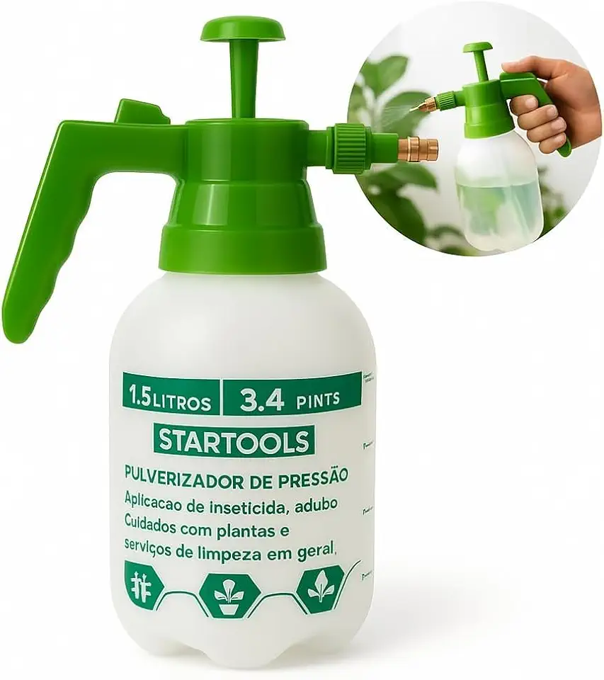Pulverizador de Pressão Manual 1,5 Litros – Ideal para Jardinagem, Limpeza e Uso Doméstico