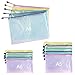 Produktbild Nutabevr 15 Stück 5 Farben Bunte wasserdichte Dokumententasche (A4+A5+A6), Transparente Mesh Beutel mit Reißverschluss, für Büros Dokumententasche, Schule, Quittungen, Reiseutensilien, Kosmetika