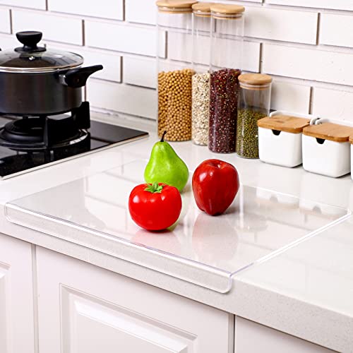 Yoande 2 Pieces Acrylic Cutting Board Clear Chopping Board Non Slip Cutting Boards For Kitchen Cutting Board With Lip For Counter Countertop Protector Home Restaurant, 24 X 18 Inch, 18 X 14 Inch #TOP6