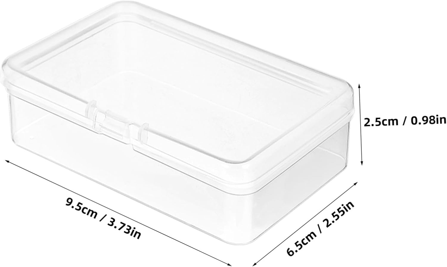 12 pack Clear Storage Cases Rectangular Transparent Box for Trading Cards Business Cards Small Parts Snap-Shut Closure Portable Organizer for Collectors Desk Drawers image 2