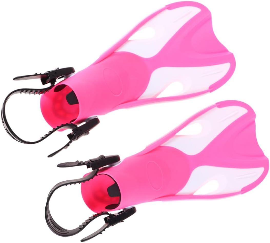 Adjustable Open Heel Diving Fins for Adults Snorkeling Flippers with Hydromechanical Design Comfortable Fit Swim Training Flippers for Outdoor Water Sports Pink White Euro