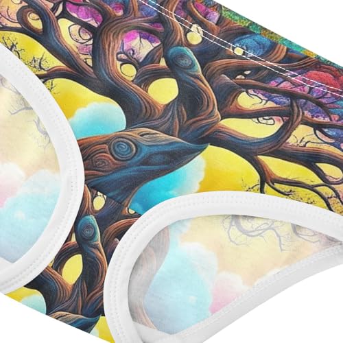 Girls Underwear Toddlers 2t Cotton Little Girl Panties Durable Kids Undies Briefs Surreal Colorful Tree4