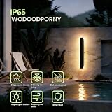 auralab 60cm Długa Lampa Ścienna Zewnętrzna, IP65 Wodoszczelna Długa Kinkiet Zewnętrzny, 3000K LED Nowoczesne Oświetlenie LED Zewnętrzna do Basenu, Salonu i Ganku, Czarna