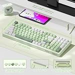 LEOBOG x Aula Gaming Keyboard, Wireless Creamy Keyboard, Bluetooth Computer Keyboards Ergonomic Typewriter Full Size with Number Pad Light Up RGB Backlit Tri-Mode BT/2.4GHz/USB-C - K99 Green - Image 5