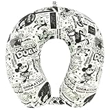 FUL Disney Minnie Mouse and Friends Neck Pillow, Character Print Memory Foam Travel Accessories for Airplane, Car and Office, Comfortable and Breathable, White