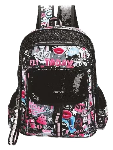 CHIMOLA Unisex Çocuk Sırt Çantası, Siyah, M