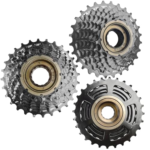 VERKSTAD 7 Speed Bike Freewheels, 14-28T Bicycle Freewheel, Threaded Type Cycling Replacement Part for Mountain Bike Road Bike