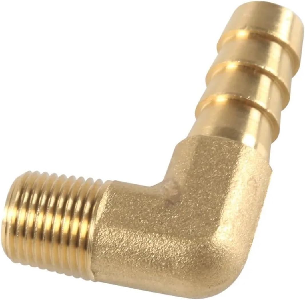 Brass Elbow 5pcs Elbow 90 Deg 3/8" NPT Male 5/8 Inch Hose Barb Tail Brass Pipe Fitting Adapter For RV Water Hoses
