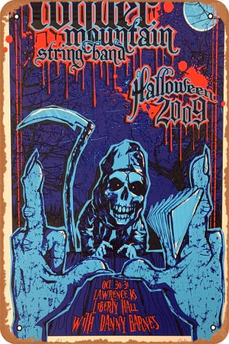 Yonder Mountain String Band - 2009 poster Lawrence, KS Liberty Hall Retro Metal Tin Vintage Sign 12 X 8 Inch Wall Decor