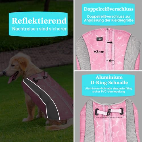 Hundemantel für kaltes Wetter und Hundeweste für den Sommer Multifunktionale Hundejacke mit reflektierenden Streifen, winddichter und Warmer Hundemantel im Winter, kühlende Weste für Hunde im Sommer