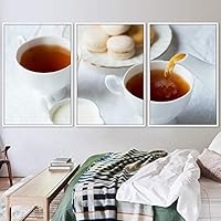 3 Piece Framed Canvas Wall Art Breakfast Canvas Prints Home Artwork Decoration for Living Room,Bedroom - 16
