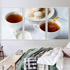 signwin 3 Piece Framed Canvas Wall Art Breakfast...