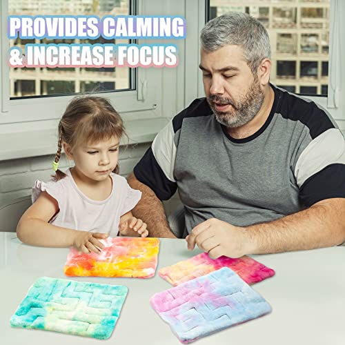 4 Pcs Marble Maze Mat Sensory Fidget Stress Relief Toys Calming Sensory Mat Anxiety Relief Fabric Toys for Teens School Home Reduce Stress(Marble Maze Style,8.66 x 6.3 in) - Image 3