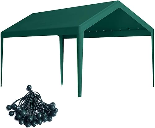 Miniatura 10 de Cubierta de toldo de repuesto para cochera, cubierta superior de repuesto para estructura de cochera de 12' x 20', tela de 180G PE impermeable y Gris
