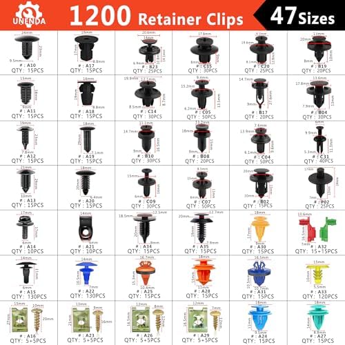 Car Push Retainer Clips Screws 1355PCS Auto Fasteners Assortment 42Popular Sizes Door Panel Trim Automotive Clips Bumper Rivets with Fastener Remover for Pickup Truck Ford GM Toyota Honda Chrysler