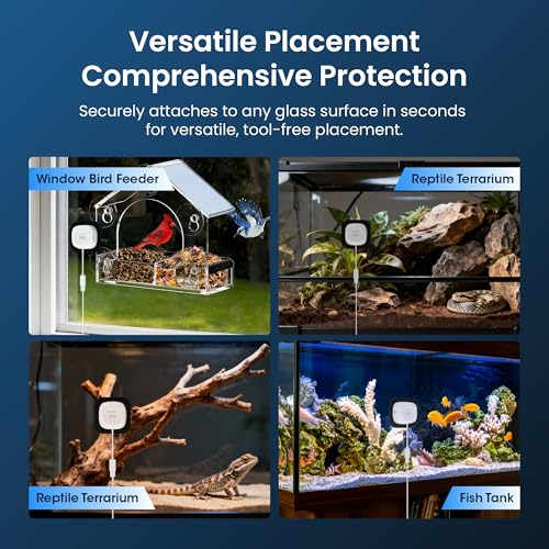 HOMIQ LIFE 3MP 2K Aquarium & Terrarium Pet Camera.Install &Close-Focus Lens for Fish,Lizard, Reptile Pet and Window Bird Feeder,2.4GHz & 5GHz WiFi,Auto-Focus,24/7 Recording