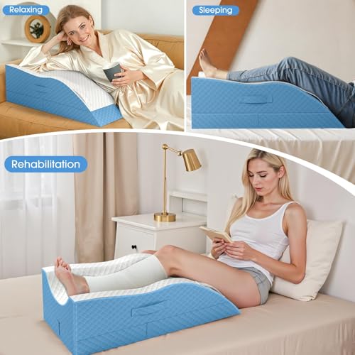 TranquilRelax Leg Elevation Pillows for After Surgery, Light Blue — view 3