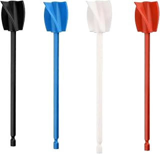 4 Pcs Paint Mixer Attachment for Drill, Paint Stirrer, Mixer Tool for Various Materials, No Splatter Drill Mixer for Buckets, Compatible with Concrete Sprayers (4 Color)