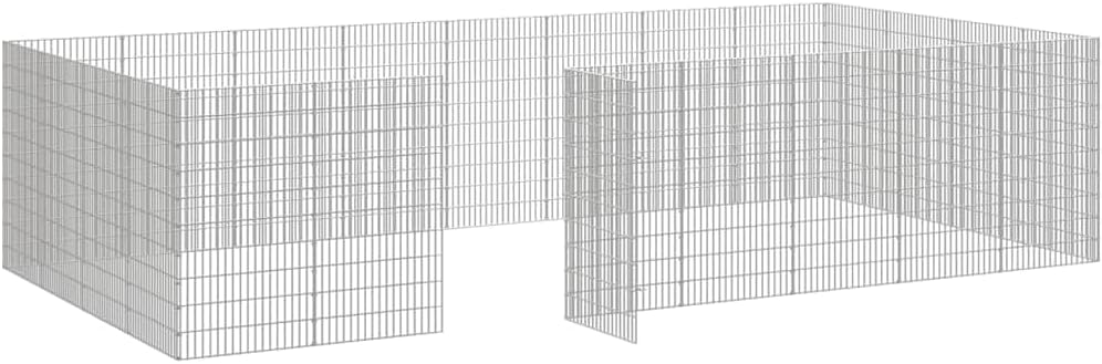 SKM Animal Enclosure Silver Galvanized Iron 24-Panel Enclosure,Silver (Weight 16.87KG)